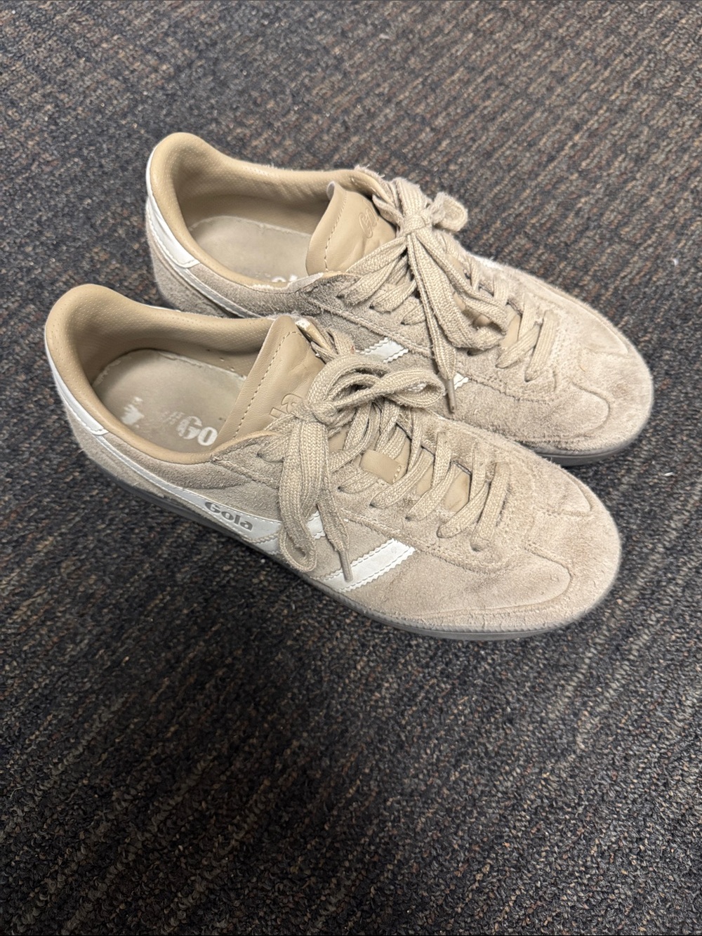 Gola Beige Suede Sneakers with White Accent